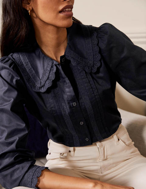Clare Broderie Shirt - Navy Clare Broderie Shirt - Navy