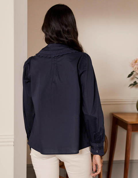 Clare Broderie Shirt - Navy Clare Broderie Shirt - Navy