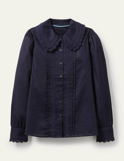 Clare Broderie Shirt - Navy Clare Broderie Shirt - Navy