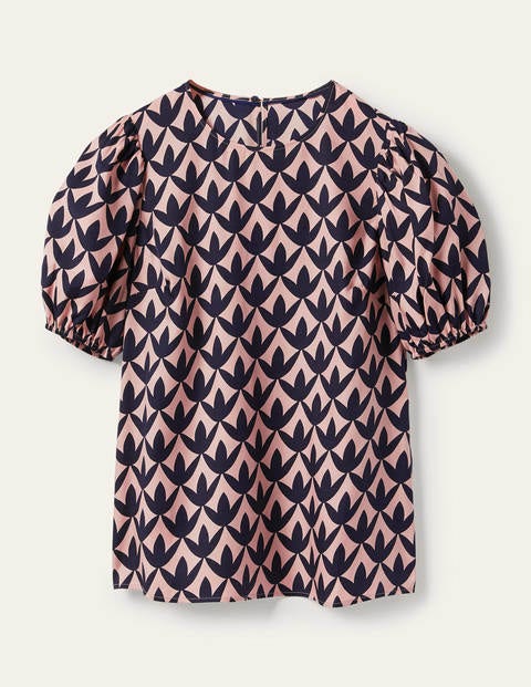 Adriana Puff Sleeve Top - Milkshake, Petal Geo Adriana Puff Sleeve Top - Milkshake, Petal Geo