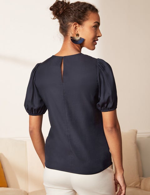 Adriana Puff Sleeve Top - Navy Adriana Puff Sleeve Top - Navy