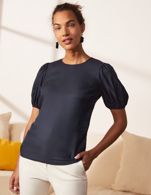 Adriana Puff Sleeve Top - Navy Adriana Puff Sleeve Top - Navy