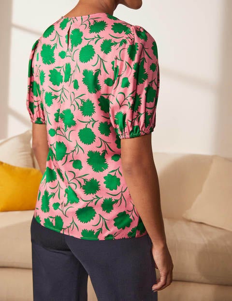 Adriana Puff Sleeve Top - Pink Lemonade, Leafy Bud Adriana Puff Sleeve Top - Pink Lemonade, Leafy Bud