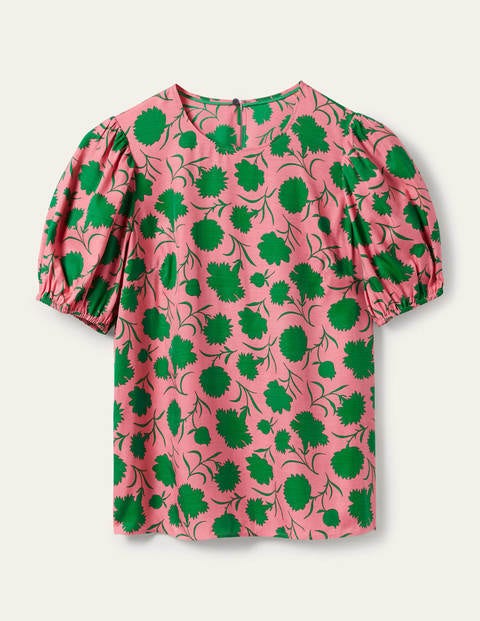 Adriana Puff Sleeve Top - Pink Lemonade, Leafy Bud Adriana Puff Sleeve Top - Pink Lemonade, Leafy Bud