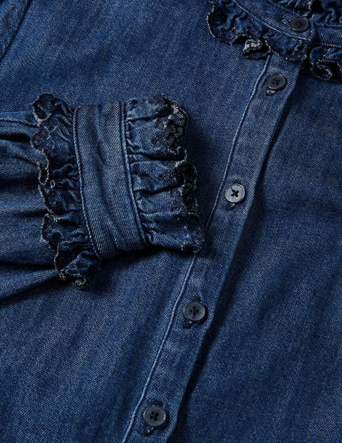 Eliza Broderie Shirt - Mid Vintage Denim Eliza Broderie Shirt - Mid Vintage Denim
