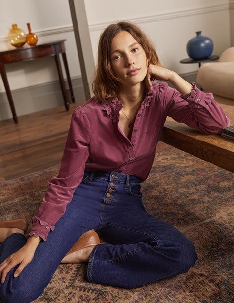 Eliza Broderie Shirt - Figgy Pudding Eliza Broderie Shirt - Figgy Pudding