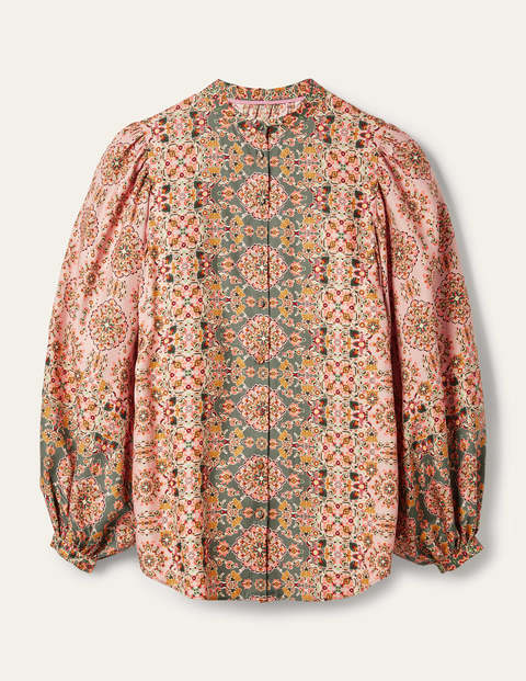 Chemise à manches blousantes - Vieux rose, tapisserie complexe Chemise à manches blousantes - Vieux rose, tapisserie complexe