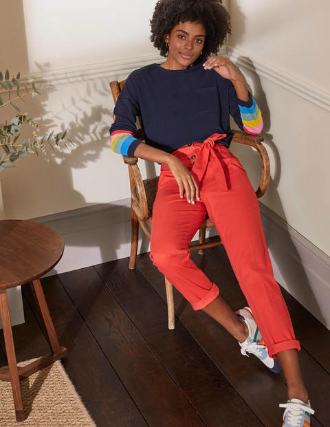 Boxy Jersey Tee - Navy Rainbow Cuff Boxy Jersey Tee - Navy Rainbow Cuff