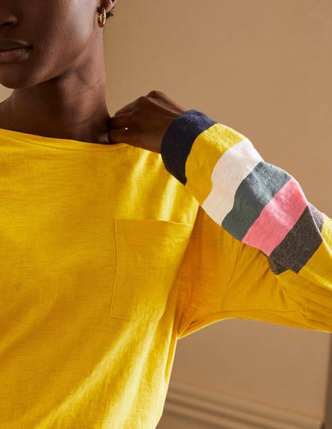 Boxy Jersey Tee - Yellow Charcoal Cuff Boxy Jersey Tee - Yellow Charcoal Cuff