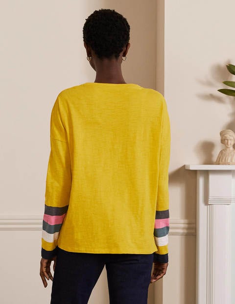 Boxy Jersey Tee - Yellow Charcoal Cuff Boxy Jersey Tee - Yellow Charcoal Cuff