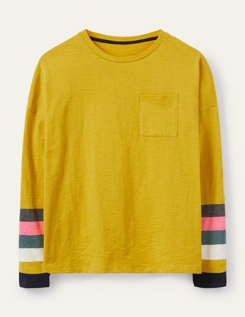 Boxy Jersey Tee - Yellow Charcoal Cuff Boxy Jersey Tee - Yellow Charcoal Cuff