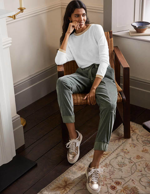 Linen Sparkle Long Sleeve Tee - White Linen Sparkle Long Sleeve Tee - White