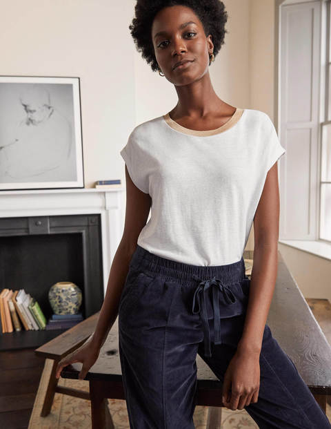 Linen Sparkle Short Sleeve Tee - White Linen Sparkle Short Sleeve Tee - White