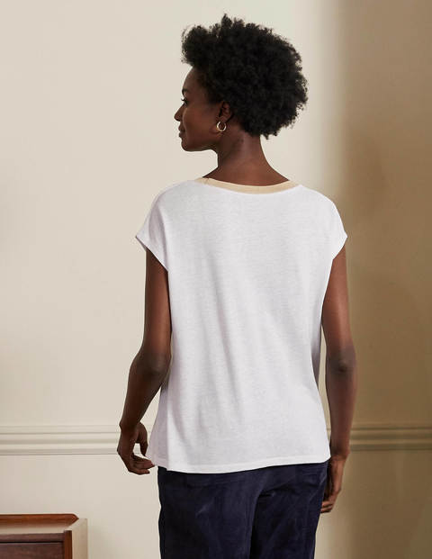 Linen Sparkle Short Sleeve Tee - White Linen Sparkle Short Sleeve Tee - White