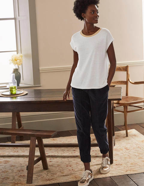 Linen Sparkle Short Sleeve Tee - White Linen Sparkle Short Sleeve Tee - White
