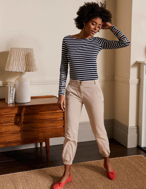 Statement Breton - Navy/ Ivory Embroidered Statement Breton - Navy/ Ivory Embroidered