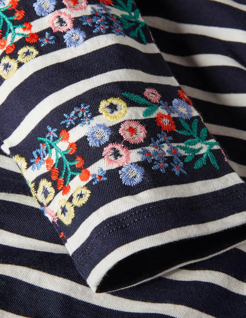Statement Breton - Navy/ Ivory Embroidered Statement Breton - Navy/ Ivory Embroidered