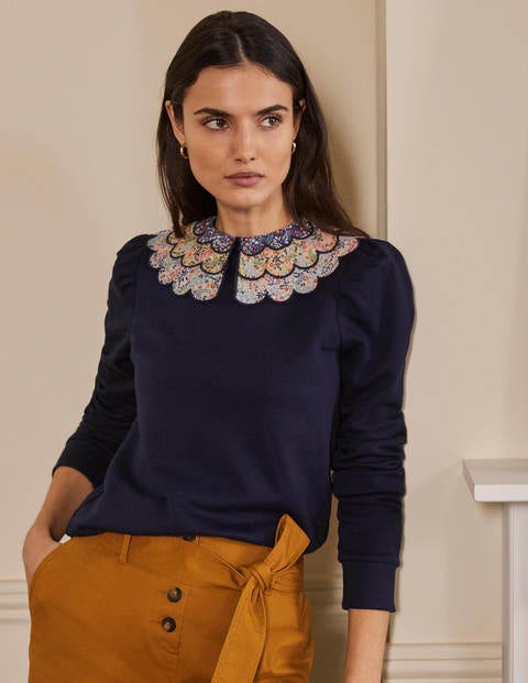 Hattie Collar Sweatshirt - Navy Hattie Collar Sweatshirt - Navy