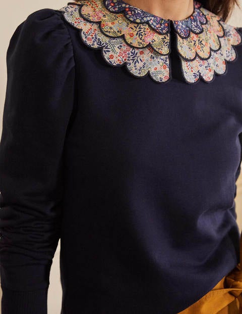 Hattie Collar Sweatshirt - Navy Hattie Collar Sweatshirt - Navy