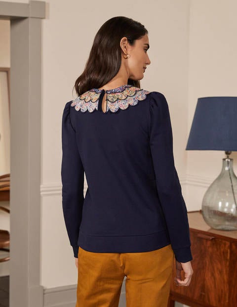 Hattie Collar Sweatshirt - Navy Hattie Collar Sweatshirt - Navy