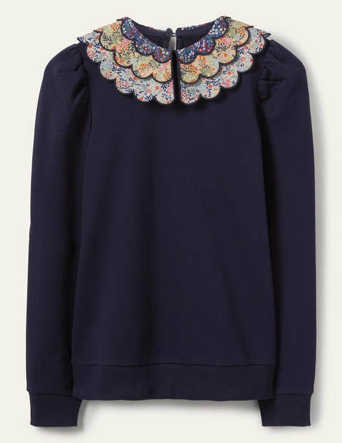 Hattie Collar Sweatshirt - Navy Hattie Collar Sweatshirt - Navy
