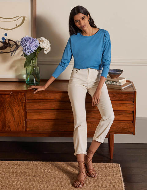 Supersoft Dropped Shoulder Top - Azure Supersoft Dropped Shoulder Top - Azure