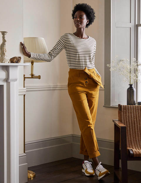 Supersoft Dropped Shoulder Top - Ivory/ Navy Supersoft Dropped Shoulder Top - Ivory/ Navy