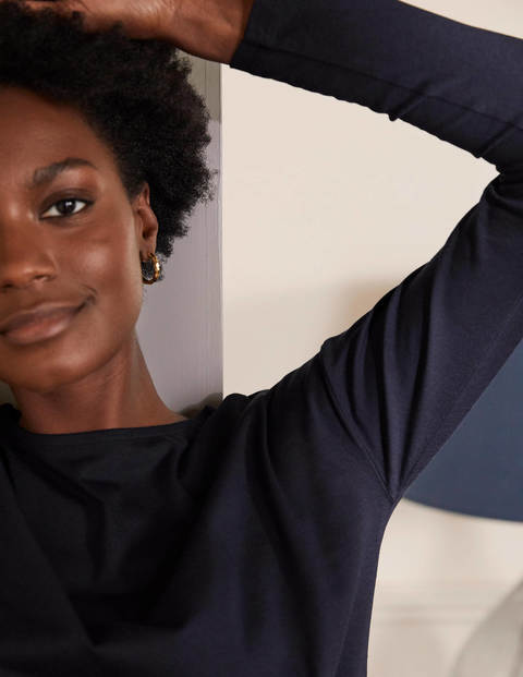 Supersoft Dropped Shoulder Top - Navy Supersoft Dropped Shoulder Top - Navy