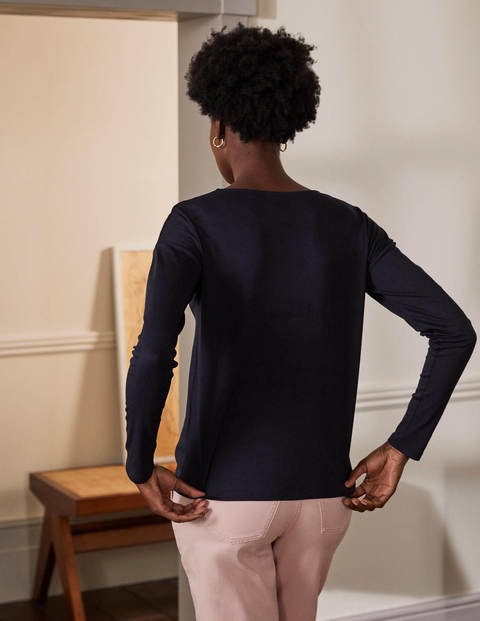 Supersoft Dropped Shoulder Top - Navy Supersoft Dropped Shoulder Top - Navy