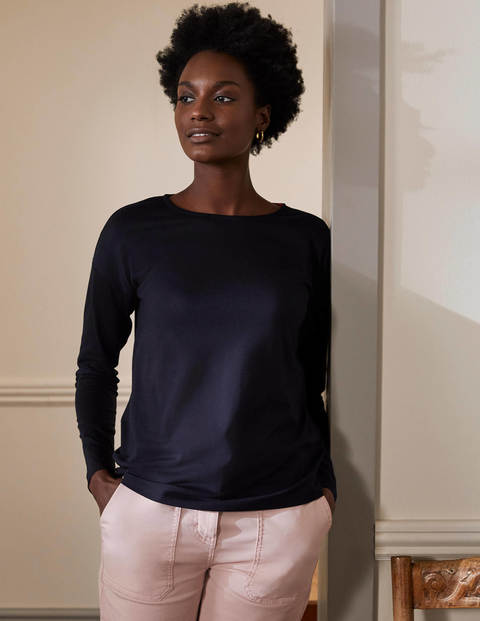 Supersoft Dropped Shoulder Top - Navy Supersoft Dropped Shoulder Top - Navy
