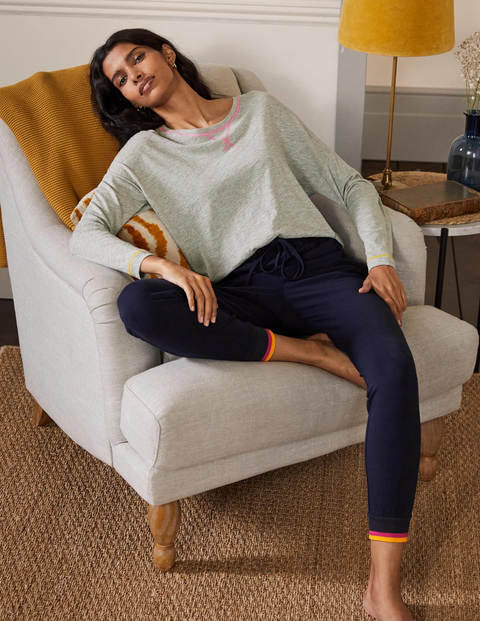 Contrast Stitch Jersey Top - Grey Marl Contrast Stitch Jersey Top - Grey Marl