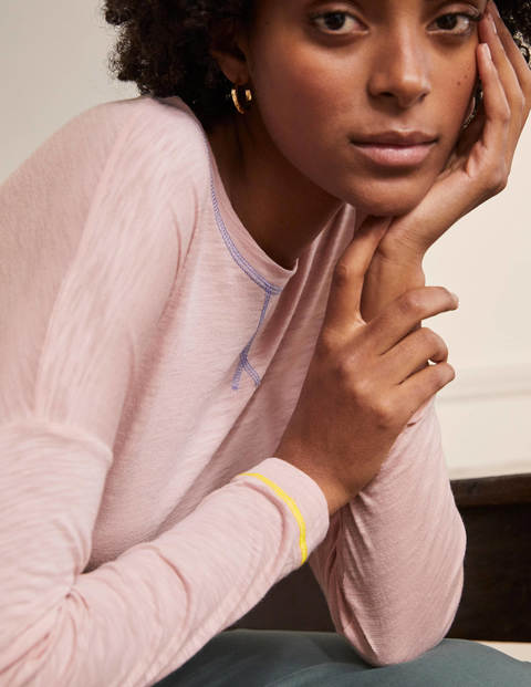 Contrast Stitch Jersey Top - Milkshake Contrast Stitch Jersey Top - Milkshake
