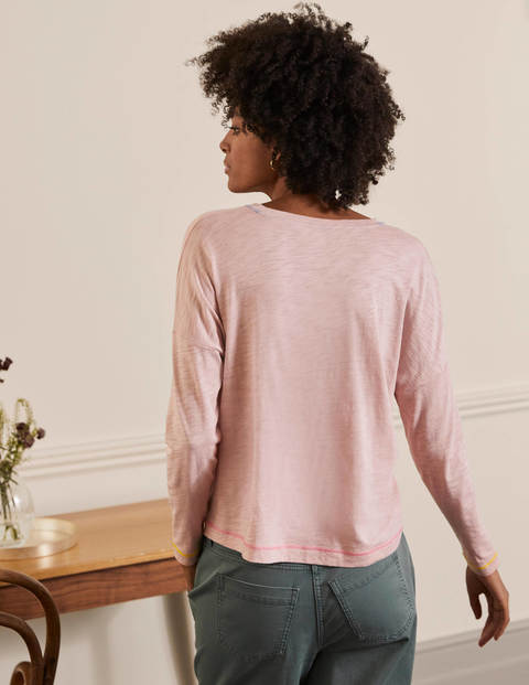 Contrast Stitch Jersey Top - Milkshake Contrast Stitch Jersey Top - Milkshake