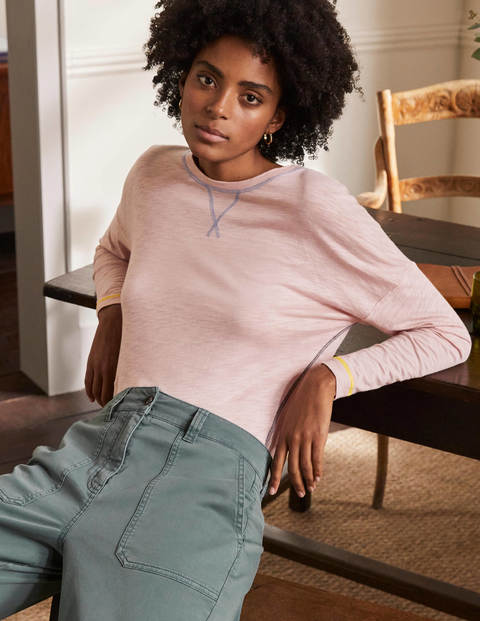 Contrast Stitch Jersey Top - Milkshake Contrast Stitch Jersey Top - Milkshake
