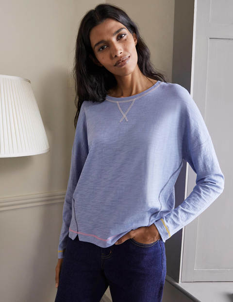 Contrast Stitch Jersey Top - Sea Mist Contrast Stitch Jersey Top - Sea Mist