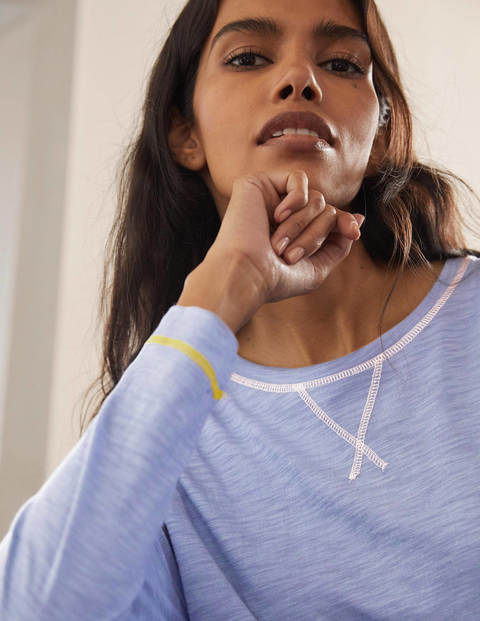 Contrast Stitch Jersey Top - Sea Mist Contrast Stitch Jersey Top - Sea Mist