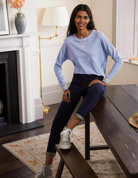 Contrast Stitch Jersey Top - Sea Mist Contrast Stitch Jersey Top - Sea Mist