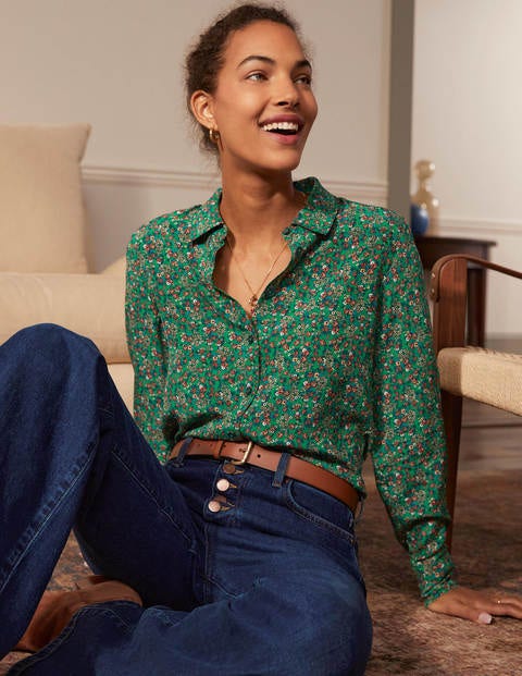Silk Shirt - Sapling, Pretty Floral Silk Shirt - Sapling, Pretty Floral