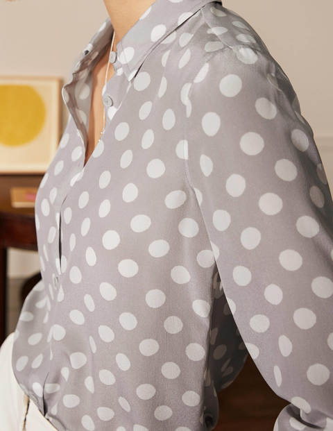 The Silk Shirt - Grey Squirrel, Brand Spot The Silk Shirt - Grey Squirrel, Brand Spot