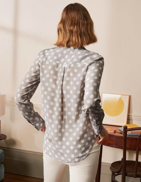 The Silk Shirt - Grey Squirrel, Brand Spot The Silk Shirt - Grey Squirrel, Brand Spot