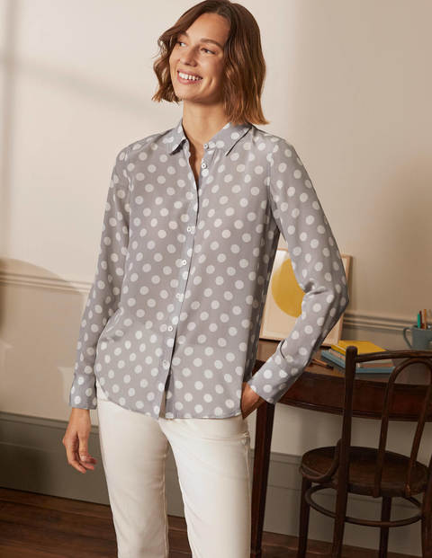 The Silk Shirt - Grey Squirrel, Brand Spot The Silk Shirt - Grey Squirrel, Brand Spot