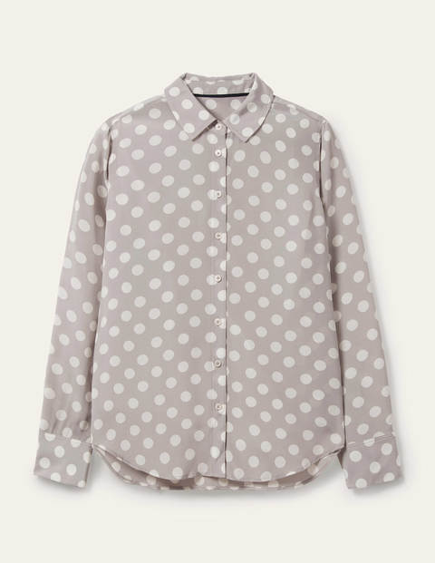 The Silk Shirt - Grey Squirrel, Brand Spot The Silk Shirt - Grey Squirrel, Brand Spot