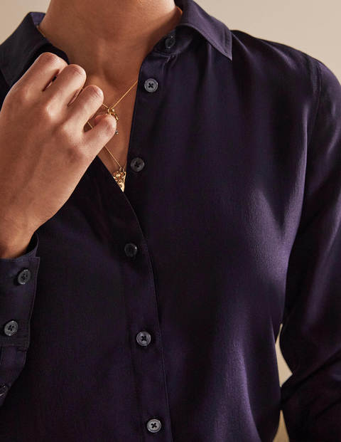 Silk Shirt - Navy Silk Shirt - Navy