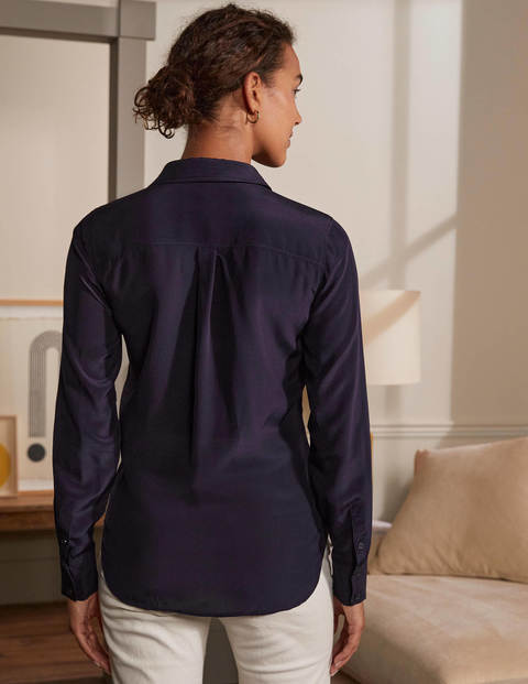 Silk Shirt - Navy Silk Shirt - Navy