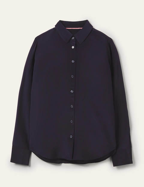 Silk Shirt - Navy Silk Shirt - Navy
