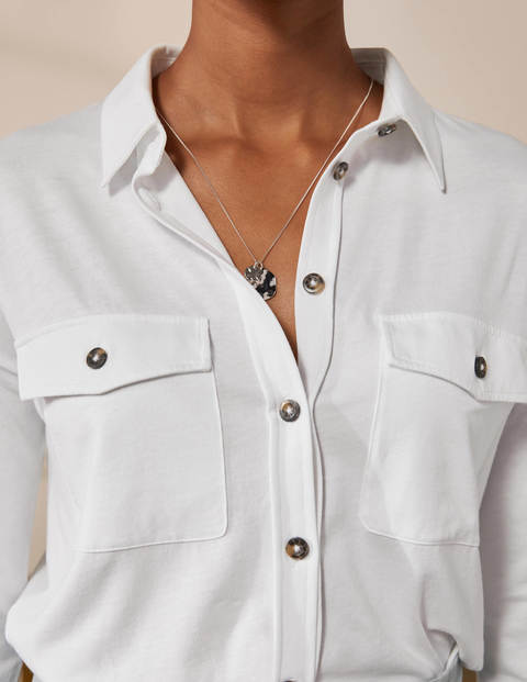 Relaxed Jersey Shirt - White Relaxed Jersey Shirt - White