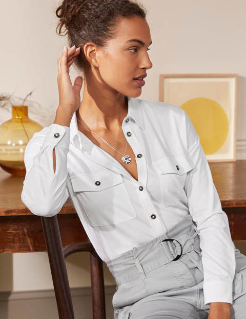 Relaxed Jersey Shirt - White Relaxed Jersey Shirt - White