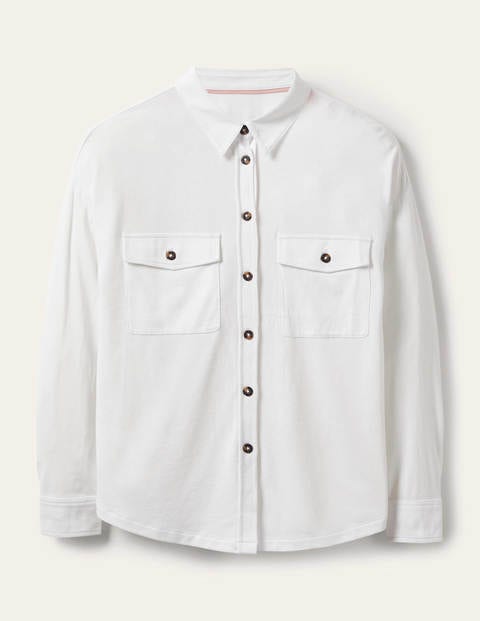 Relaxed Jersey Shirt - White Relaxed Jersey Shirt - White