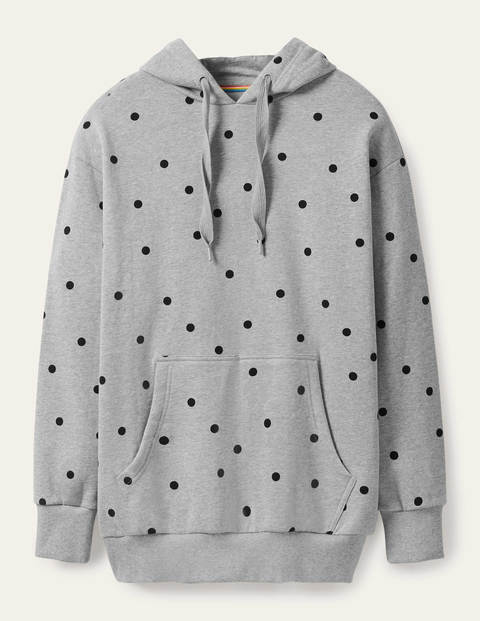 Oversized Hoodie - Grey Marl/ Flocked Spot Oversized Hoodie - Grey Marl/ Flocked Spot