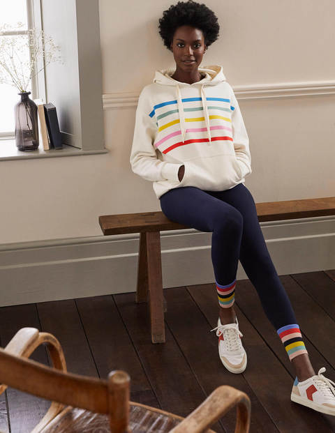 Oversized Hoodie - Ivory/ Rainbow Stripe Oversized Hoodie - Ivory/ Rainbow Stripe